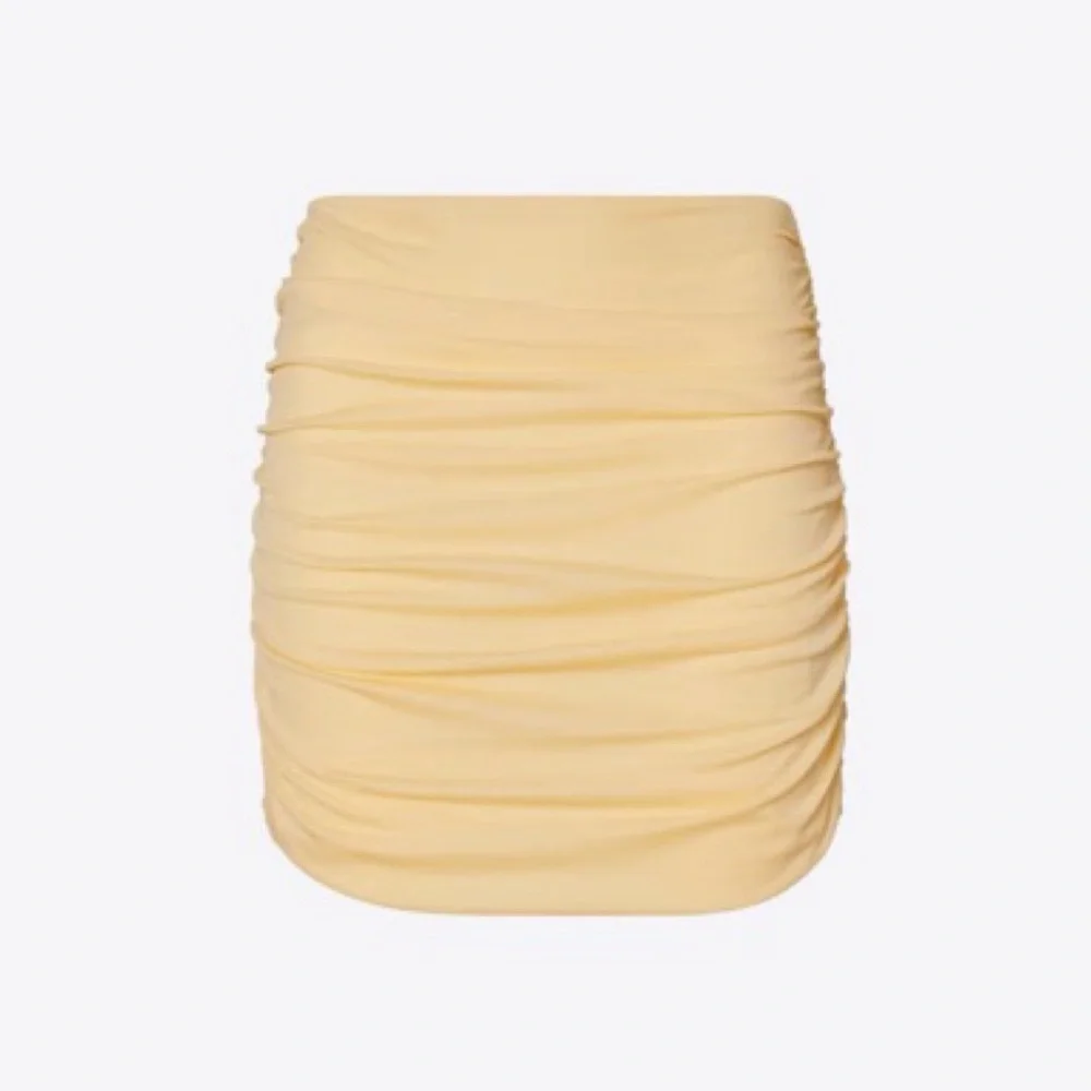 Tory Burch Ruched Mini Skirt Butter Yellow XS